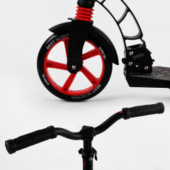 Двухколесный самокат Best Scooter колеса PU складной амортизатор 70 кг Black and red (103455) Весёлое