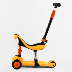 Самокат-велобег трехколесный Best Scooter колеса PU со светом 3 в 1 70 кг Orange (105657) Доманёвка