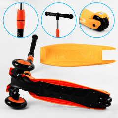 Самокат-велобег трехколесный Best Scooter колеса PU со светом 3 в 1 70 кг Orange (105657) Доманёвка