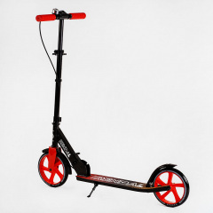 Двухколесный складной самокат алюминиевая рама ручной тормоз Skyper Renda 70 кг Black and red (118473) Королёво