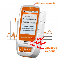 Дозиметр радиации портативный на аккумуляторе со со звуковым оповещением Nectronix HFS-20 Белый/оранжевый (100915) Энергодар