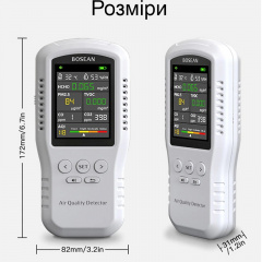 Датчик анализатор качества воздуха по 5 параметрам Bosean T-Z01Pro Белый (100907) Куп'янськ
