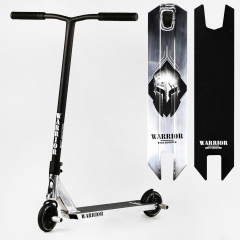 Самокат трюковый Best Scooter Warrior HIC-система пеги алюминиевый диск и дека колёса PU 100 кг Black and white (112764) Киев