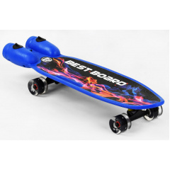Пенни борд с музыкой и дымом ручка светящиеся PU колеса Best Board 80 кг Dark blue (102873) Суми