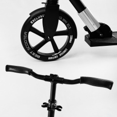 Самокат двухколесный складной амортизатор Best Scooter PU колеса 100 кг Black (105587) Орехов