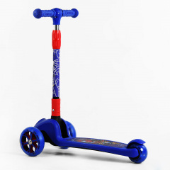 Самокат трехколесный Best Scooter Spiderman складной руль светящиеся колеса PU 60 кг Синий (105390) Южноукраинск