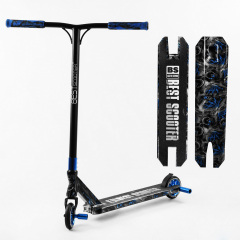 Самокат трюковый Best Scooter HIC-система пеги алюминиевый диск и дека принт Skulls and blue hands 100 кг Разноцветный (105679) Ізюм
