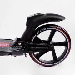 Двухколесный складной самокат фонарик 2 амортизатора Best Scooter 100 кг Black and red (114434) Полтава