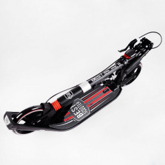 Двухколесный складной самокат фонарик 2 амортизатора Best Scooter 100 кг Black and red (114434) Полтава