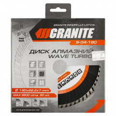 Диск алмазный Granite TURBO WAVE 180х2,6 мм (9-04-180) Ладан