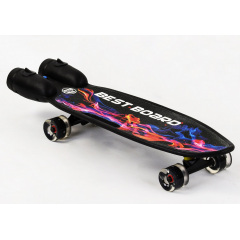 Пенни борд с музыкой и дымом ручка светящиеся PU колеса Best Board 80 кг Black (102872) Ахтырка