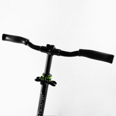 Самокат двухколесный складной амортизатор Best Scooter колеса PU 100 кг Black and green (105427) Купянск