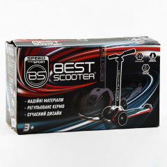 Самокат Best Scooter MAXI съемный алюминиевый руль колеса PU со светом 70 кг Black and pink (105877) Черноморск