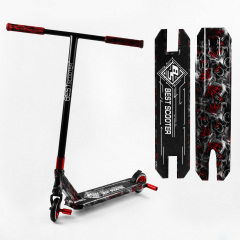Самокат трюковый Best Scooter HIC-система пеги алюминиевый диск и дека принт Skulls and red hands 100 кг Разноцветный (105673) Иршава