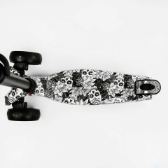 Самокат Best Scooter MAXI S 4 колеса PU СВЕТ Skulls and flowers 60 кг Разноцветный (111817) Костополь