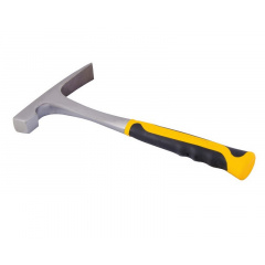Молоток каменщика цельнометаллический MASTERTOOL 600 г HRC 55 Yellow and Black (02-0123) Калуш