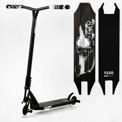 Самокат трюковый Best Scooter FEAR SCS система пеги алюминиевый диск и дека колёса PU 100 кг Black and grey (112899) Днепрорудное
