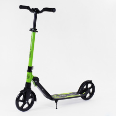 Двухколесный самокат амортизатор складной Best Scooter PU колеса 100 кг Black and green (103469) Курінь