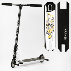 Самокат трюковый алюминиевый диск и дека Best Scooter Kraken HIC-система пеги 100 кг Black and white (112910) Бердичев