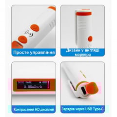 Дозиметр радиации портативный на аккумуляторе в виде маркера Nectronix HFS-P3 Белый (100900) Чернигов