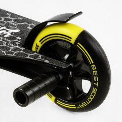 Самокат трюковый пеги алюминиевый диск и дека колёса Best Scooter Reactor HIC-система PU Black and yellow (112771) Энергодар