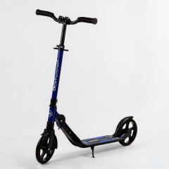 Двухколесный самокат амортизатор складной Best Scooter PU колеса 100 кг Black and blue (103471) Братське