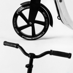 Самокат двухколесный Best Scooter складной PU колеса широкий велосипедный руль 100 кг Black/White (105380) Володарськ-Волинський