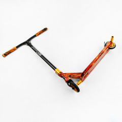Самокат трюковый Best Scooter HIC-система пеги алюминиевый диск и дека принт Fire 100 кг Разноцветный (105676) Стрый