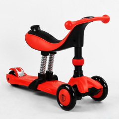 Самокат-велобег трехколесный Best Scooter колеса PU со светом 3 в 1 70 кг Red (104499) Киев