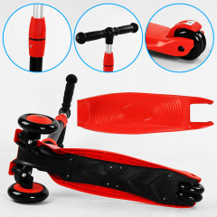 Самокат-велобег трехколесный Best Scooter колеса PU со светом 3 в 1 70 кг Red (104499) Киев