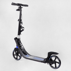 Двухколесный складной самокат фонарик 2 амортизатора Best Scooter 100 кг Black and blue (114436) Киев