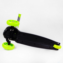 Самокат трехколесный свет деки и колес съёмный руль Best Scooter MAXI 60 кг Green and grey (114441) Энергодар