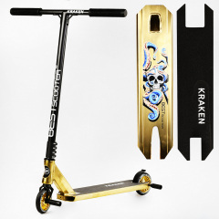 Самокат трюковый алюминиевый диск и дека Best Scooter Kraken HIC-система пеги 100 кг Black and gold (112768) Полтава