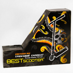 Самокат трюковый алюминиевый диск и дека Best Scooter Kraken HIC-система пеги 100 кг Black and gold (112768) Полтава