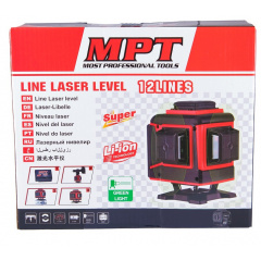 Уровень лазерный MPT 45м ±0,3мм/м 3гол H/V/H+V H360°2*V360°±4°GREEN/510нм (MLL1207) Прилуки