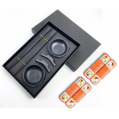 Набор керамической посуды для суши и роллов Urbankit 8 предметов Черный H44KJ Сміла