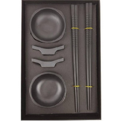 Набор керамической посуды для суши и роллов Urbankit 8 предметов Черный H44KJ Сміла