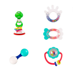 Набор погремушек Sunlike Baby Toys Динозаврик 5 шт Multicolor (81881) Королёво