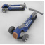 Самокат трехколесный Best Scooter складной алюминиевый руль, 3 колеса PU со светом Black/Blue (102024) Гуляйполе