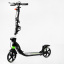 Двухколесный складной самокат фонарик 2 амортизатора Best Scooter 100 кг Black and green (114435) Березнегувате