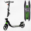 Двухколесный складной самокат фонарик 2 амортизатора Best Scooter 100 кг Black and green (114435) Березнегувате