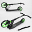 Самокат двухколесный Best Scooter с PU колесами, 1 амортизатором Black/Green (99666) Ромни