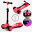 Самокат трехколесный складной руль свет звук дым Best Scooter MAXI 60 кг Red (111438) Жмеринка