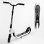 Самокат двухколесный Best Scooter складной PU колеса широкий велосипедный руль 100 кг Black/White (105380) Володарськ-Волинський