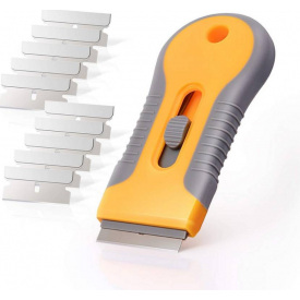 Скребок и 10 шт лезвий для чистки нагара плит и варочных поверхностей Urbanset Orange KL98I