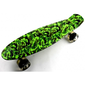 Пенни борд светящиеся колёса Penny Military 57х15 см 80 кг Green
