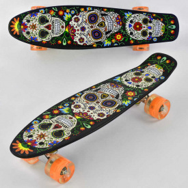 Скейт Пенни борд Best Board со светящимися PU колёсами Multicolor (74536)