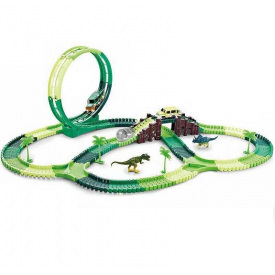 Автомобильный трек LeeTa Дино площадка 175 элементов Green (139099)