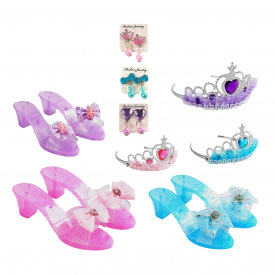 Игровой набор украшений Yufeng Fashion Dress-Up 3 пары туфелек 3 короны серьги Разноцветный (158917)