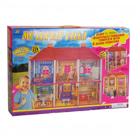 Домик для кукол Yufeng 2 этажа 128 деталей Разноцветный (55801)